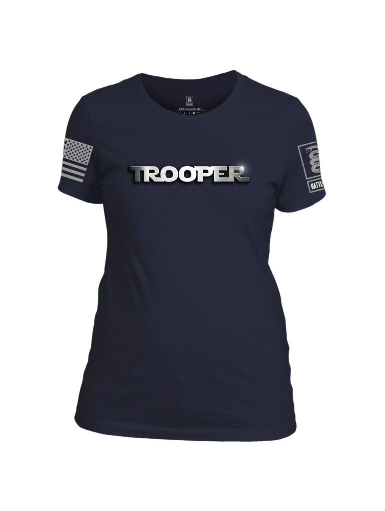 Battleraddle Trooper Grey Sleeve Print Womens 100% Battlefit Polyester Crew Neck T Shirt