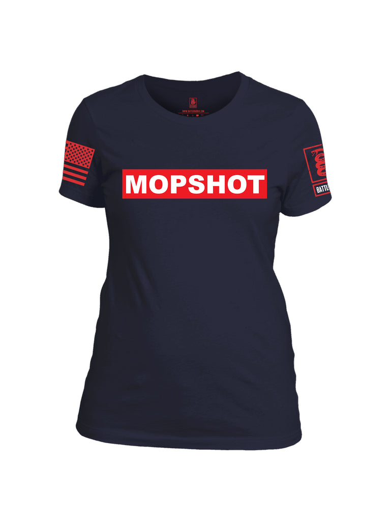 Battleraddle Mopshot Firefighter Red Sleeve Print Womens Cotton Crew Neck T Shirt