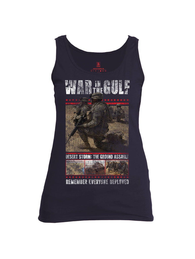 Battleraddle War In The Gulf Desert Storm The Ground Assault Remember Everyone Deployed Womens Cotton Tank Top shirt|custom|veterans|Apparel-Womens Tank Tops-Cotton