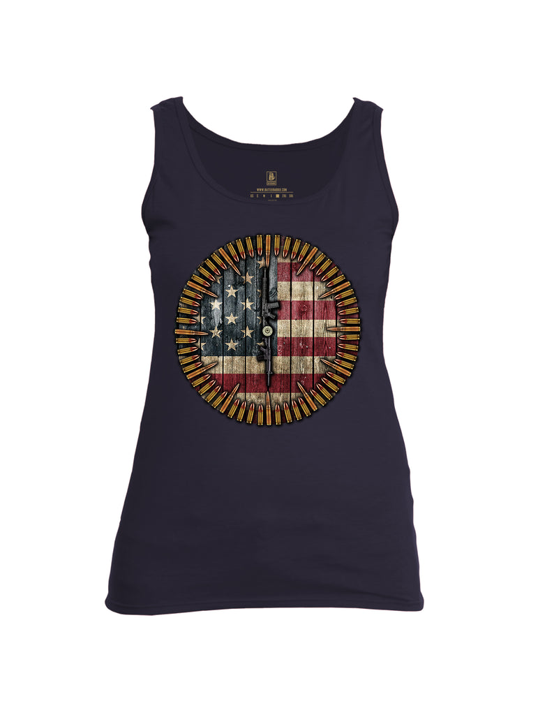 Battleraddle 6 O'clock American Flag Womens Cotton Tank Top