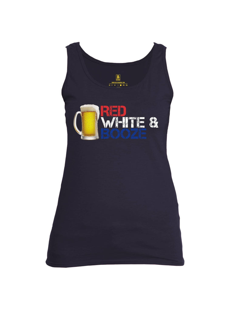 Battleraddle Red White & Booze Womens Cotton Tank Top shirt|custom|veterans|Apparel-Womens Tank Tops-Cotton