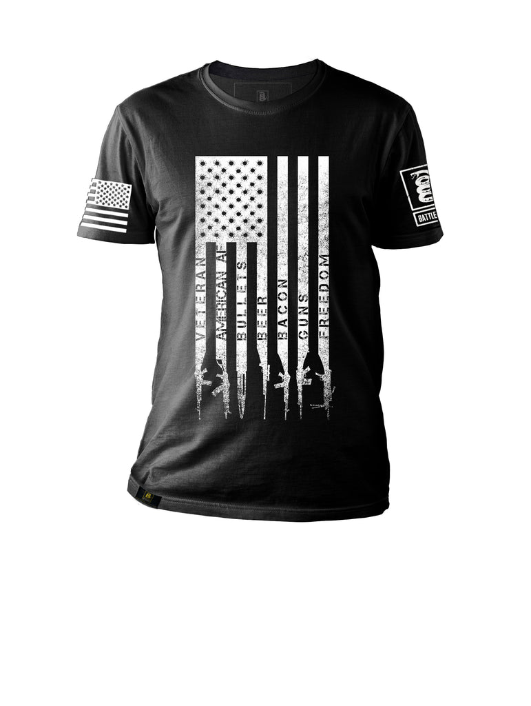 Battleraddle American Rifle Flag Black T-Shirt - Battleraddle® LLC