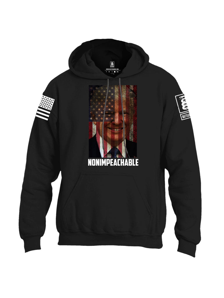 Battleraddle Trump Non Impeachable White Sleeve Print Mens Blended Hoodie With Pockets
