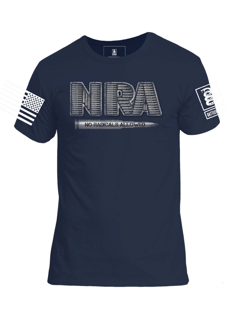 Battleraddle NRA No Radicals Allowed Mens Patriotic Cotton Crew Neck T Shirt