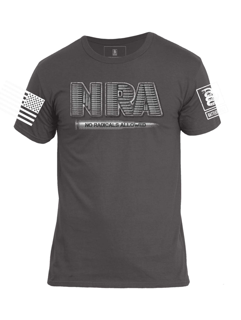 Battleraddle NRA No Radicals Allowed Mens Patriotic Cotton Crew Neck T Shirt