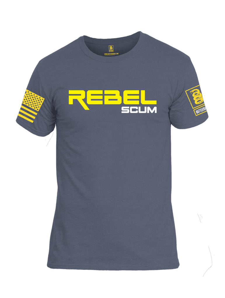 Battleraddle Rebel Scum Yellow Sleeve Print Mens Cotton Crew Neck T Shirt
