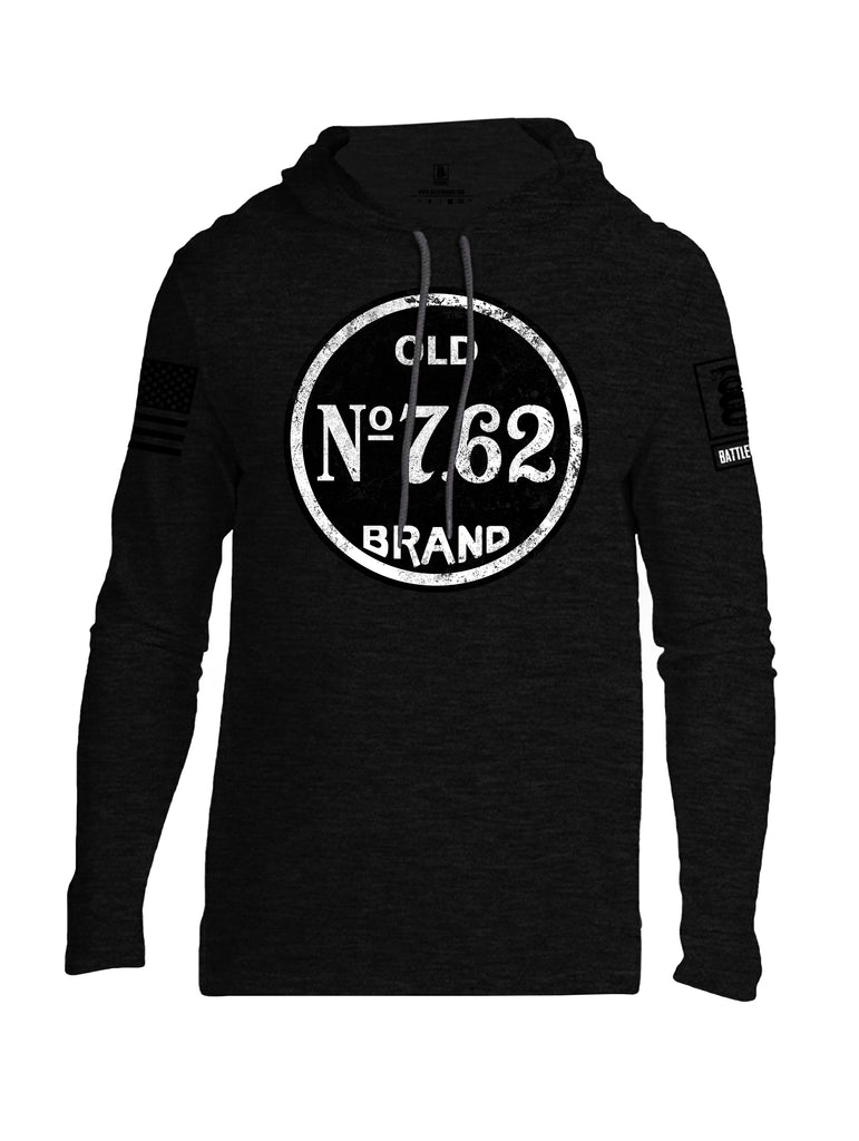 Battleraddle Old No.7.62 Brand Black Sleeve Print Mens Thin Cotton Lightweight Hoodie