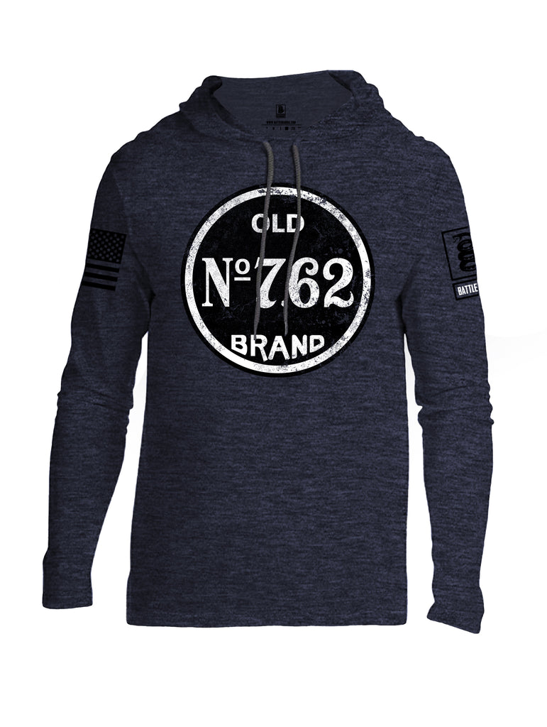 Battleraddle Old No.7.62 Brand Black Sleeve Print Mens Thin Cotton Lightweight Hoodie