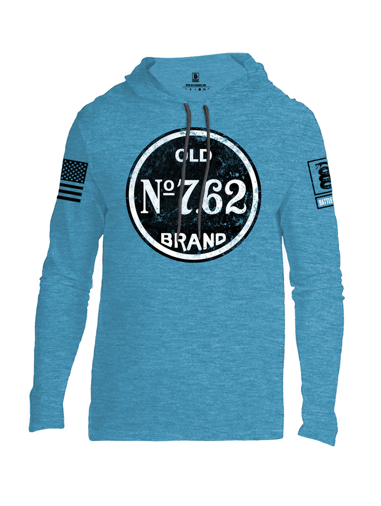 Battleraddle Old No.7.62 Brand Black Sleeve Print Mens Thin Cotton Lightweight Hoodie