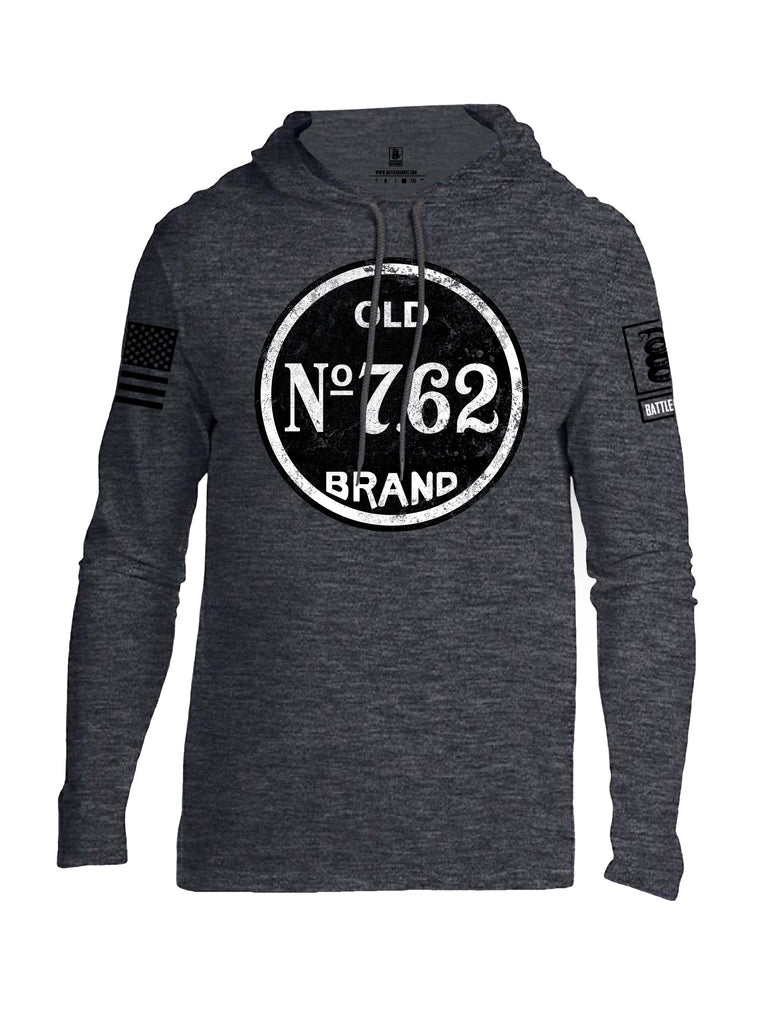 Battleraddle Old No.7.62 Brand Black Sleeve Print Mens Thin Cotton Lightweight Hoodie