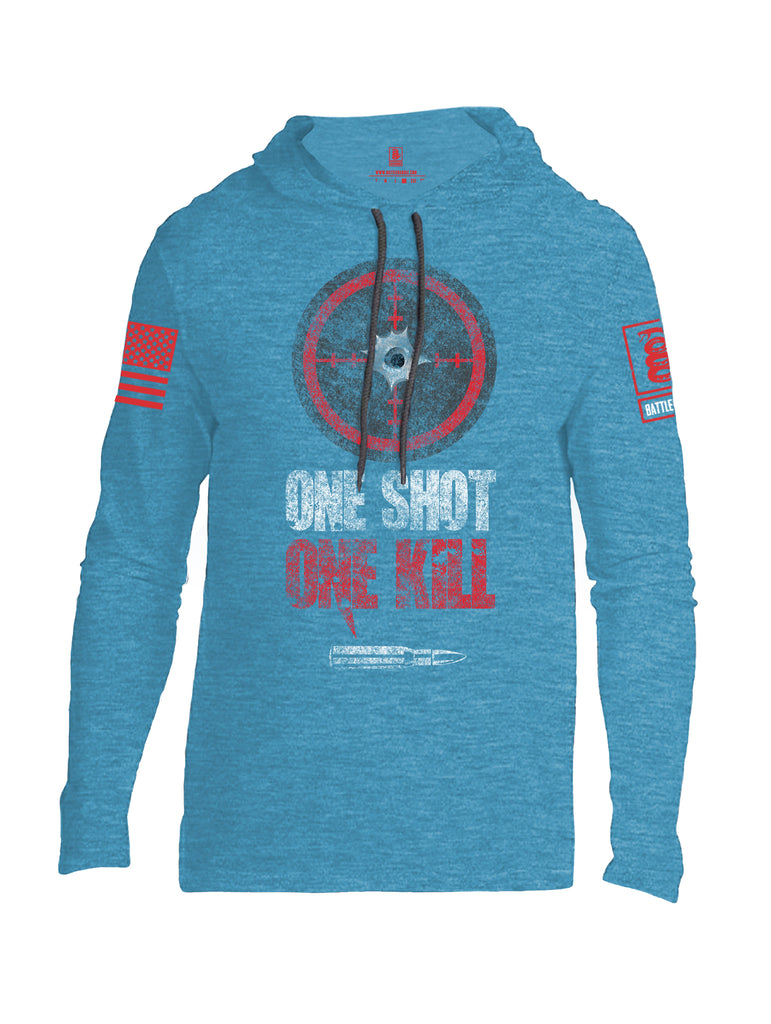 Battleraddle One Shot One Kill Red Sleeve Print Mens Thin Cotton Lightweight Hoodie