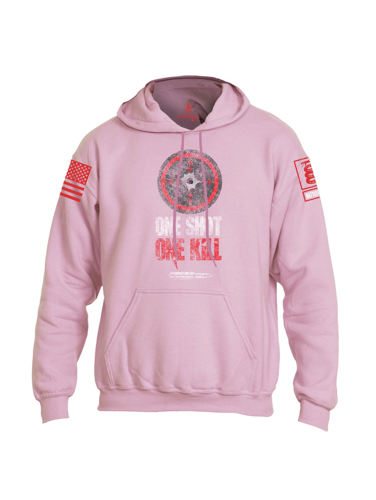 Battleraddle One Shot One Kill Red Sleeve Print Mens Blended Hoodie With Pockets
