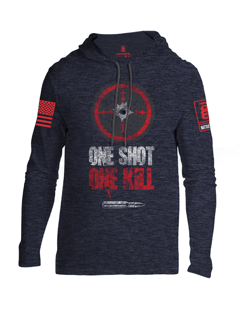 Battleraddle One Shot One Kill Red Sleeve Print Mens Thin Cotton Lightweight Hoodie