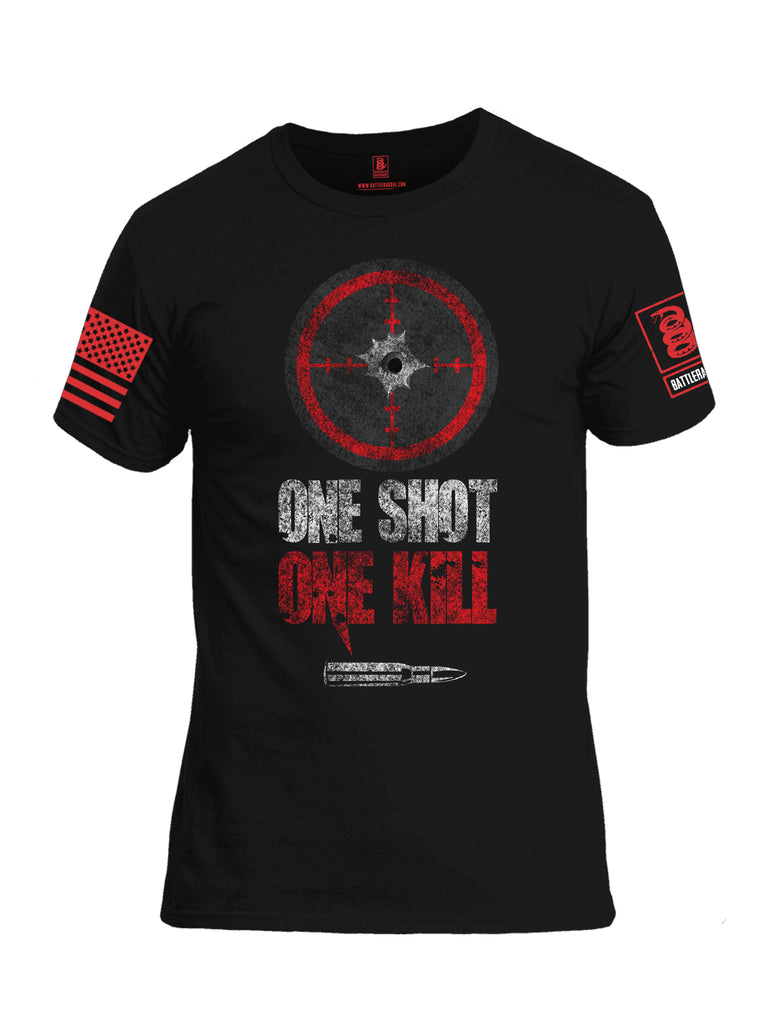 Battleraddle One Shot One Kill Red Sleeve Print Mens 100% Battlefit Polyester Crew Neck T Shirt