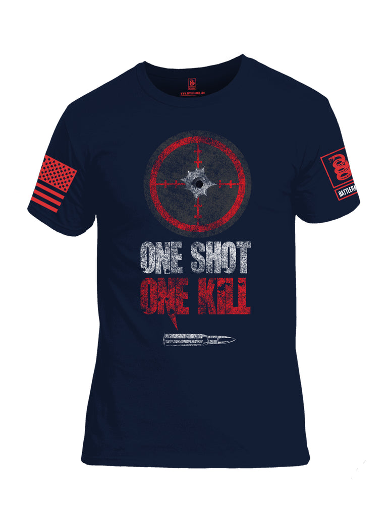 Battleraddle One Shot One Kill Red Sleeve Print Mens 100% Battlefit Polyester Crew Neck T Shirt
