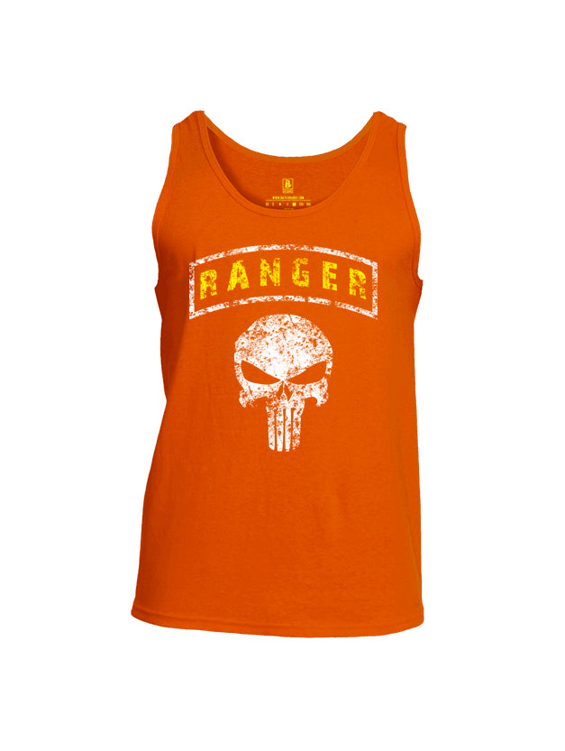 Battleraddle Ranger Punisher Skull Mens Cotton Tank Top-orange