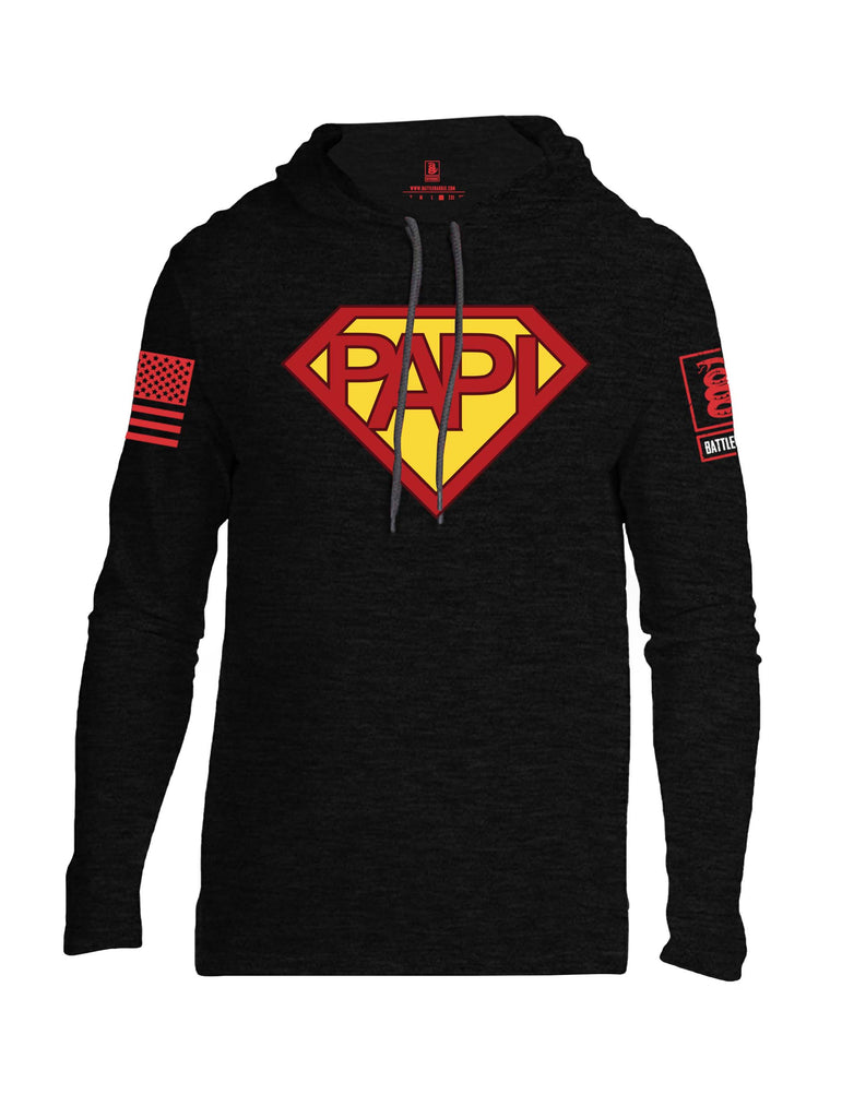 Battleraddle Papi Red Sleeve Print Mens Thin Cotton Lightweight Hoodie