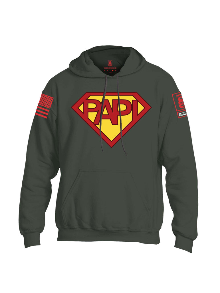 Battleraddle Papi Red Sleeve Print Mens Blended Hoodie With Pockets