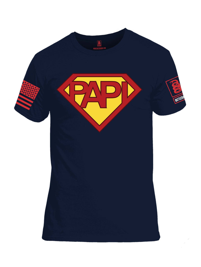 Battleraddle Papi Red Sleeve Print Mens 100% Battlefit Polyester Crew Neck T Shirt