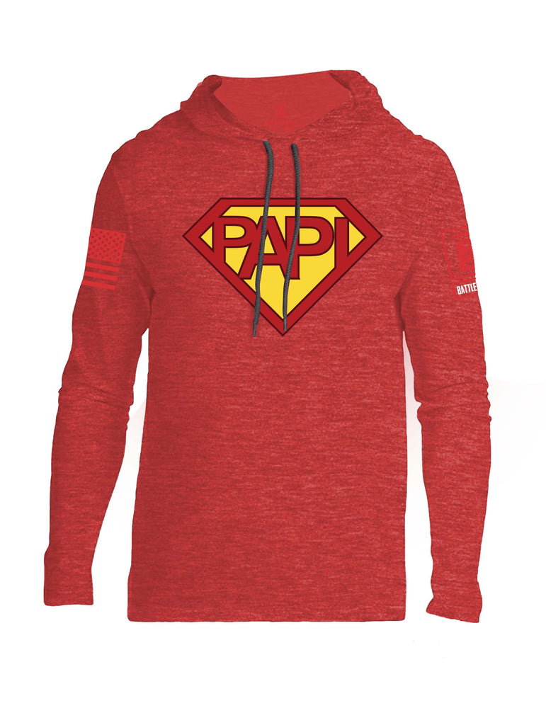 Battleraddle Papi Red Sleeve Print Mens Thin Cotton Lightweight Hoodie