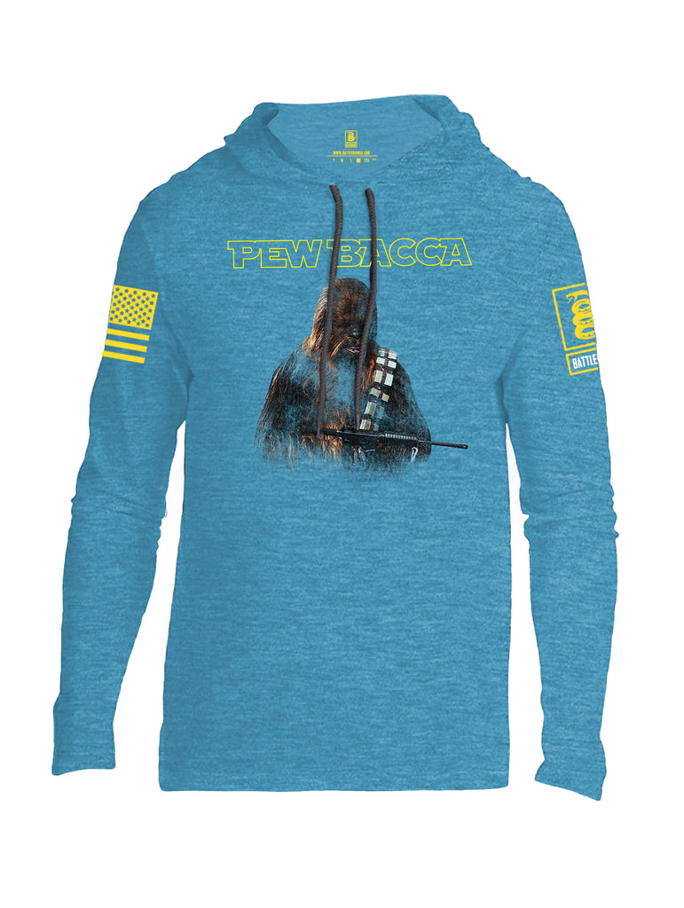 Battleraddle Pew Bacca Yellow Sleeve Print Mens Thin Cotton Lightweight Hoodie