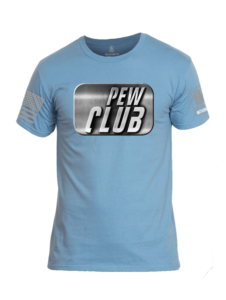 Battleraddle Pew Club Grey Sleeve Print Mens Cotton Crew Neck T Shirt