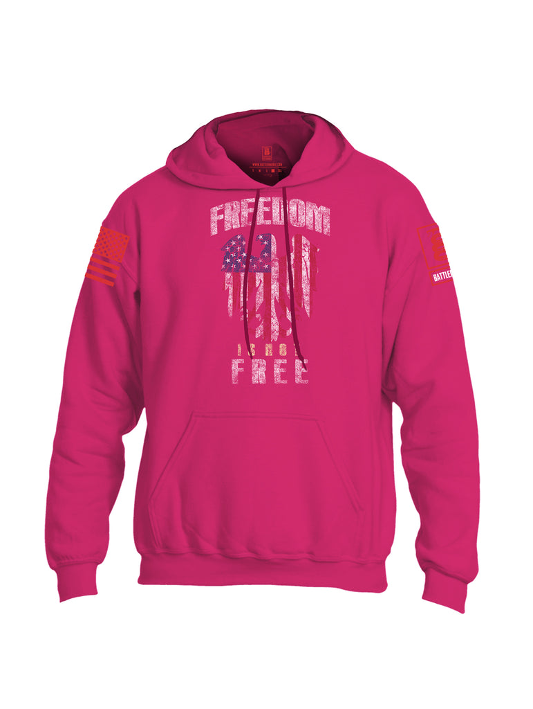Battleraddle Freedom Is Not Free Red Sleeve Print Mens Blended Hoodie With Pockets