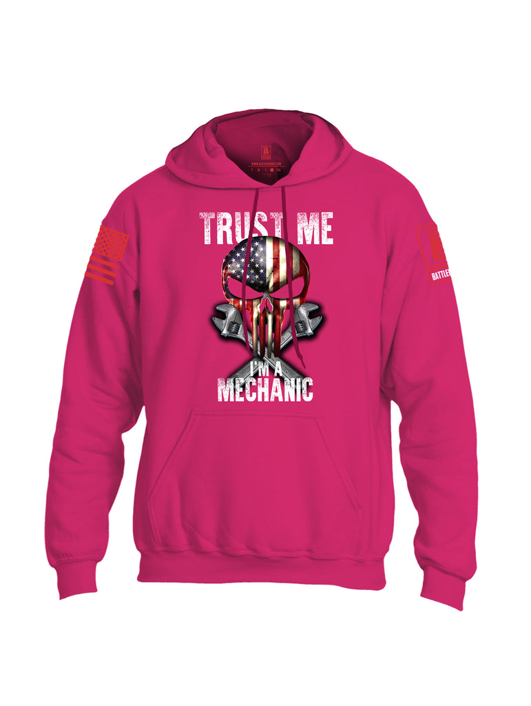 Battleraddle Trust Me I'm A Mechanic Red Sleeve Print Mens Blended Hoodie With Pockets
