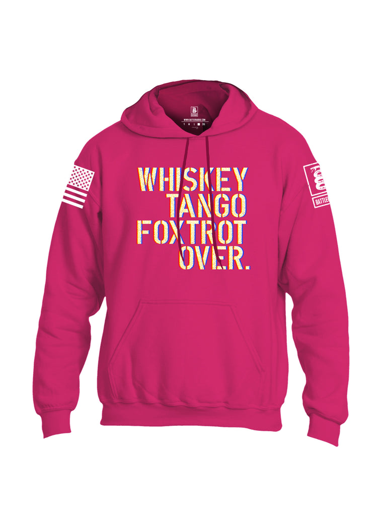 Battleraddle Whiskey Tango Foxtrot Over White Sleeve Print Mens Blended Hoodie With Pockets