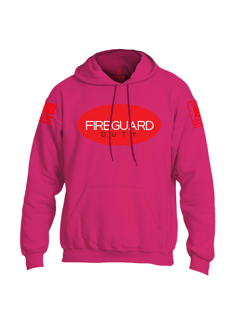 Battleraddle Fireguard Duty Red Sleeve Print Mens Blended Hoodie With Pockets