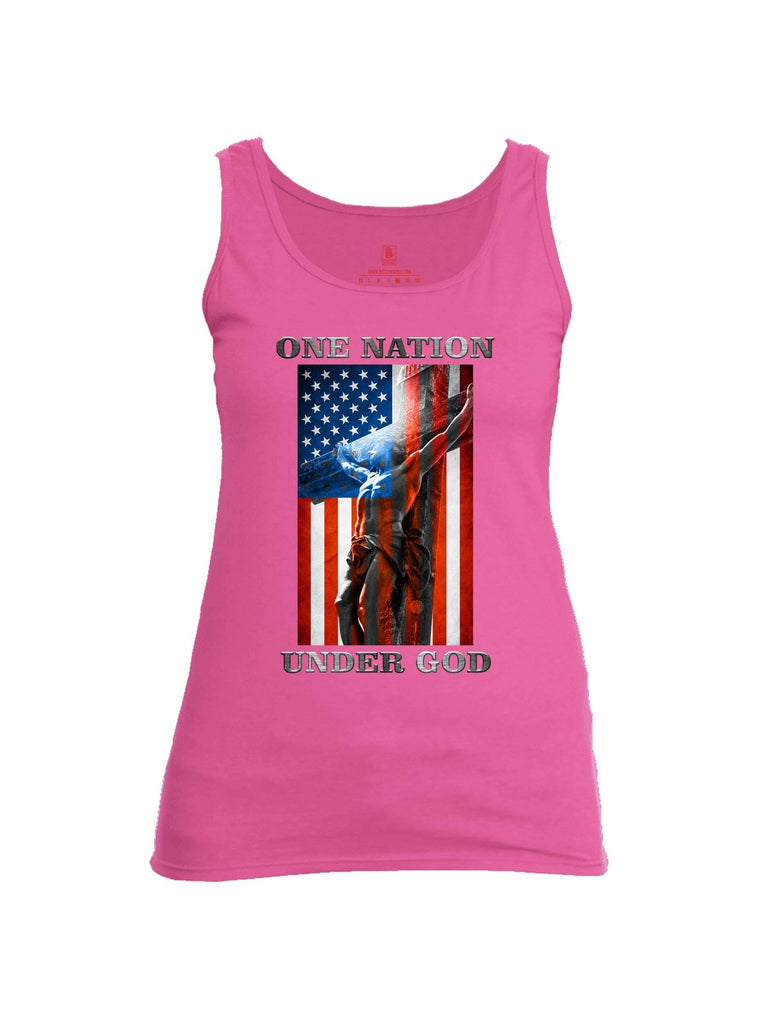 Battleraddle One Nation Under God Womens Cotton Tank Top shirt|custom|veterans|Apparel-Womens Tank Tops-Cotton