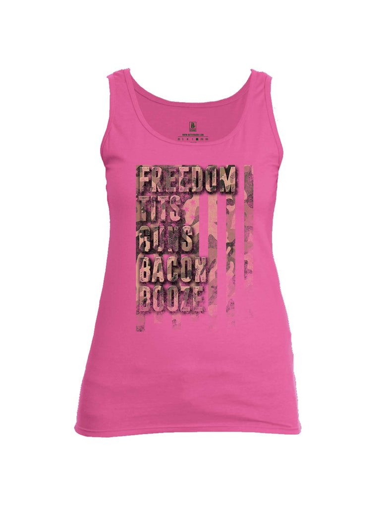 Battleraddle Freedom Tits Guns Bacon Booze Womens Cotton Tank Top