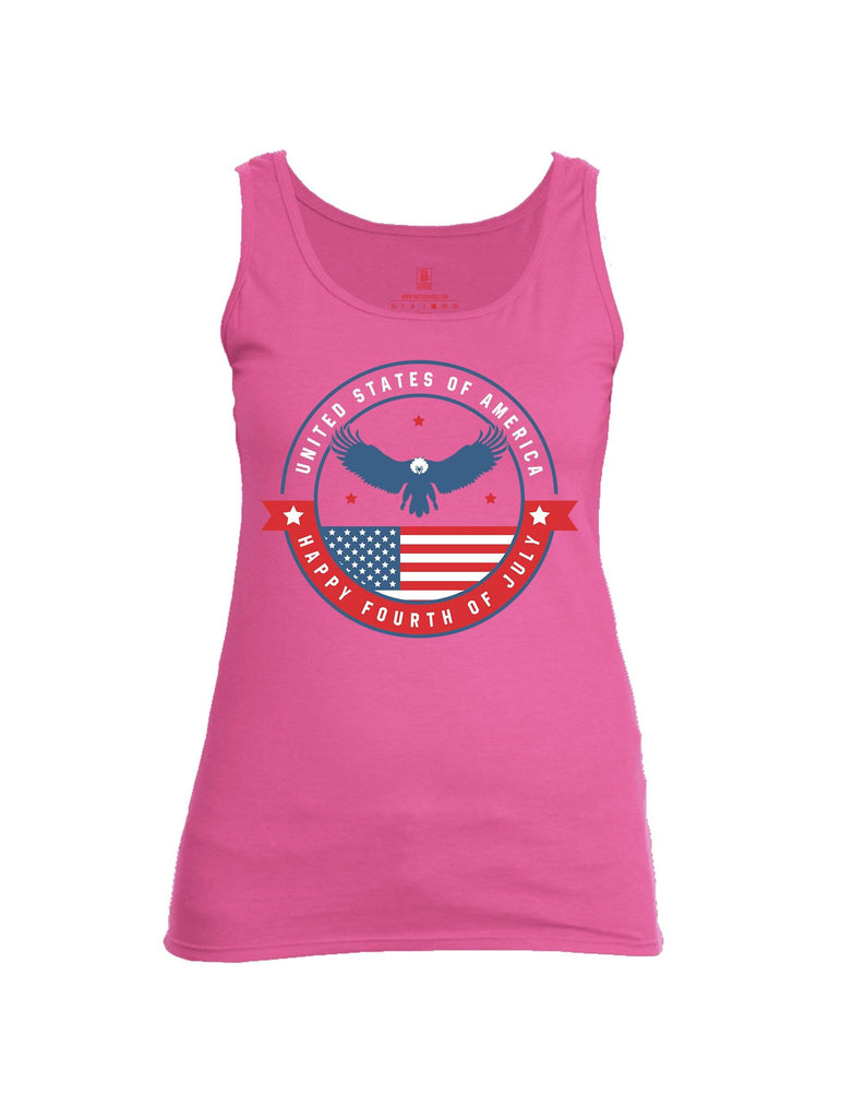 Battleraddle USA Happy Fourth of July Womens Cotton Tank Top shirt|custom|veterans|Apparel-Womens Tank Tops-Cotton
