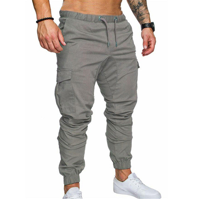 Battleraddl Military Multi Pockets Skinny Pants Men Cargo Pants Joggers Fitness Tactical Waist Khaki Casual Trousers Plus Size 3XL - Battleraddle® LLC