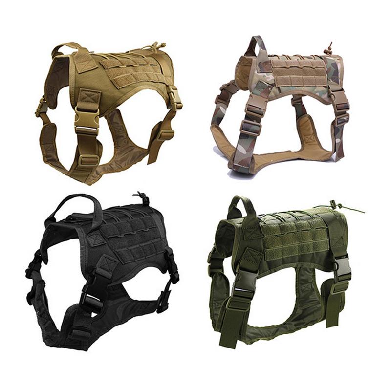 Battleraddle New Tactical Military Dog Clothes Adjustable Training Vest pet dog Harness 1000D Nylon Waterproof Camouflage Hunting