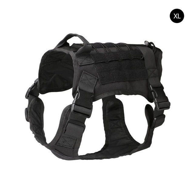 Battleraddle New Tactical Military Dog Adjustable Training Vest Pet Dog Harness 1000D Nylon Waterproof Camouflage