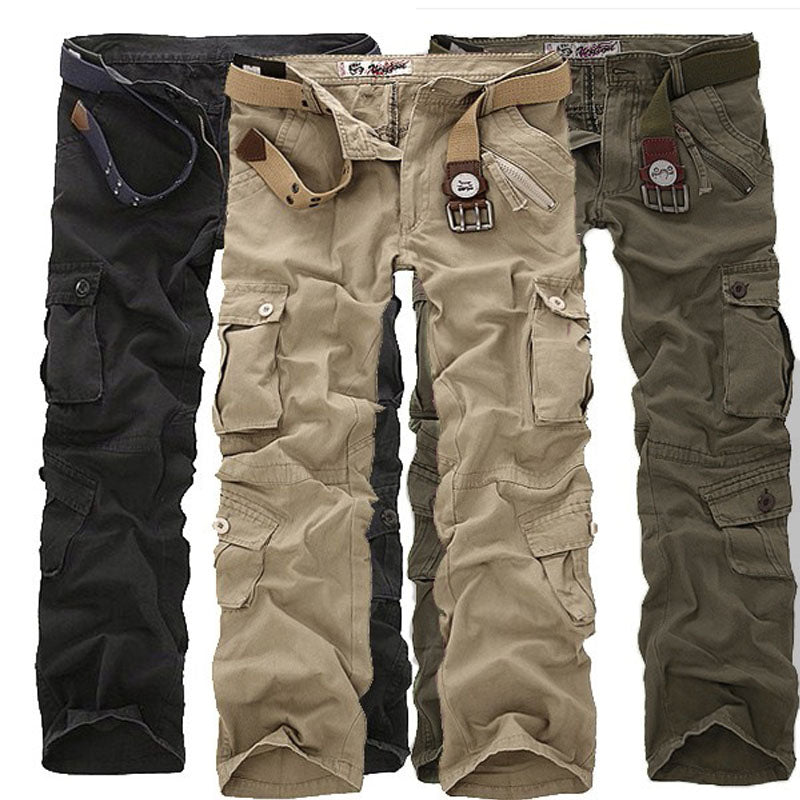 Military Long Cargo Overall Pants Casual Loose Pockets Work Trousers Plus Size Sweatpants Plus Size 40 42 44 46