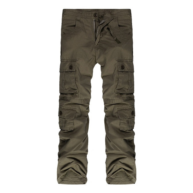 Military Long Cargo Overall Pants Casual Loose Pockets Work Trousers Plus Size Sweatpants Plus Size 40 42 44 46