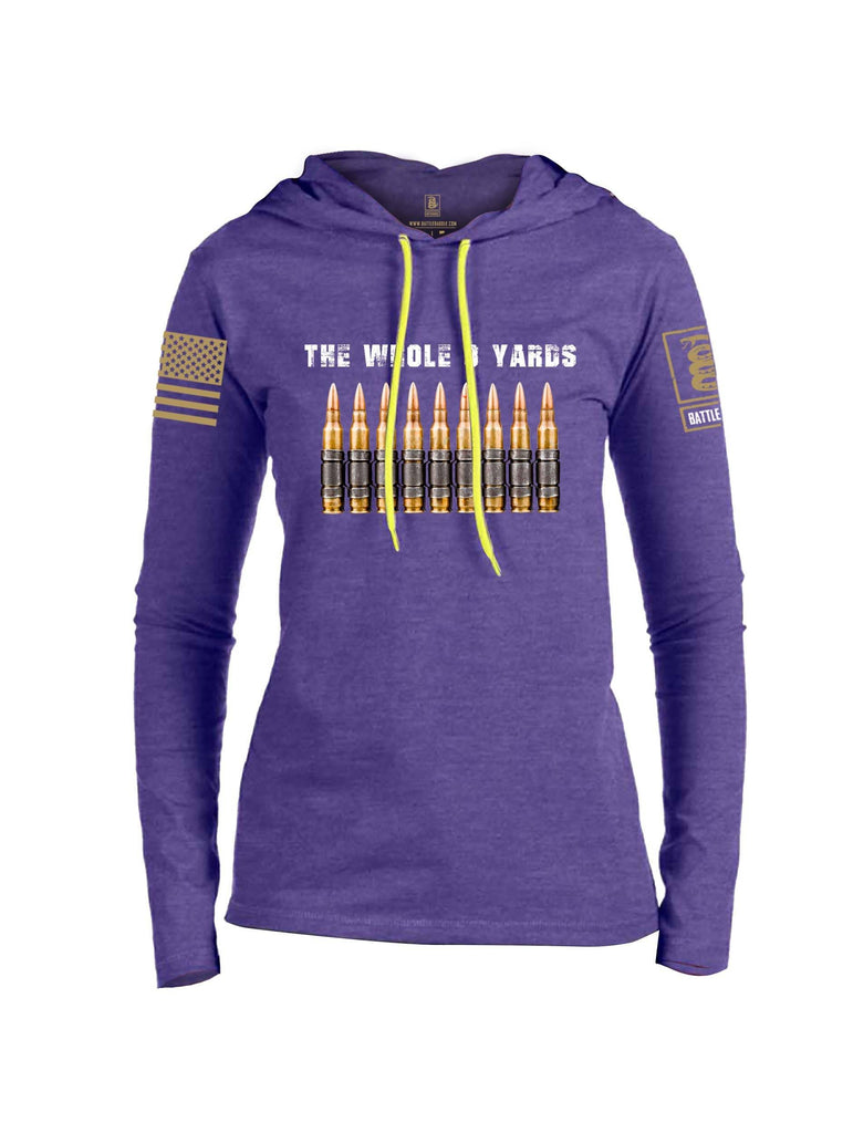 Battleraddle The Whole 9 Yards Brass Sleeve Print Womens Thin Cotton Lightweight Hoodie shirt|custom|veterans|Apparel-Womens Hoodie-Cotton