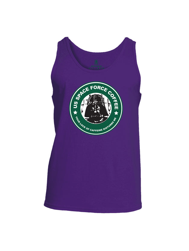 Battleraddle US Space Force Coffee Your Lack Of Caffeine Disturbs Me Mens Cotton Tank Top