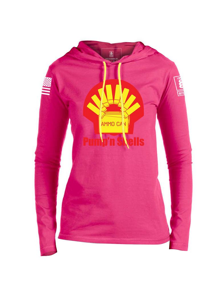 Battleraddle Ammo Can Pump'n Shells Womens Thin Cotton Lightweight Hoodie - Battleraddle® LLC
