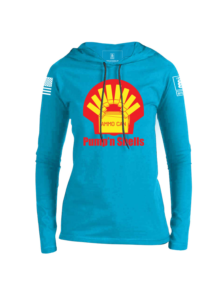 Battleraddle Ammo Can Pump'n Shells Womens Thin Cotton Lightweight Hoodie - Battleraddle® LLC