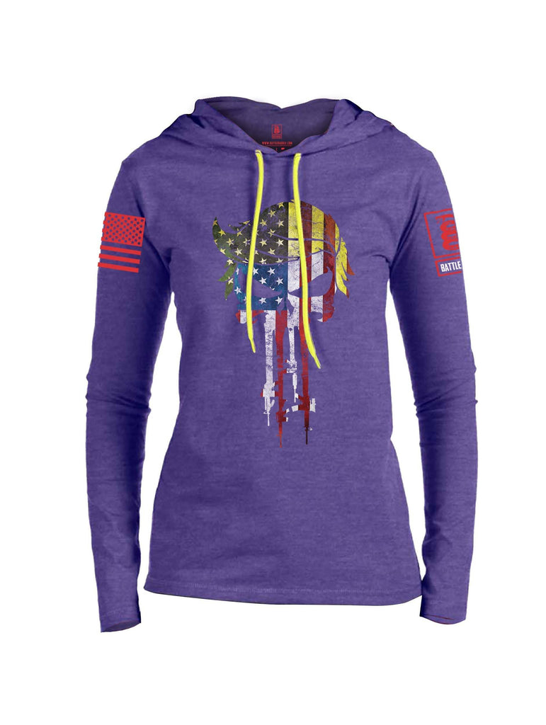 Battleraddle Mr. President Expounder USA Flag Red Sleeve Print Womens Thin Cotton Lightweight Hoodie shirt|custom|veterans|Apparel-Womens Hoodie-Cotton