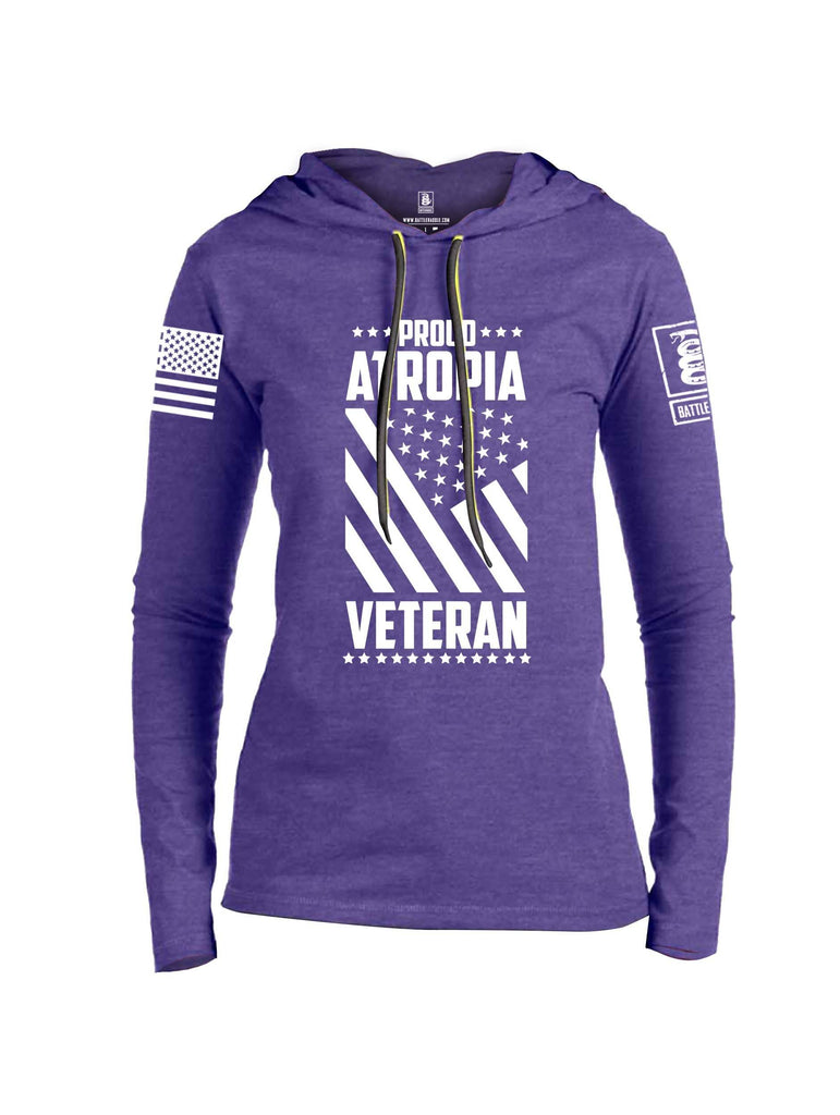 Battleraddle Proud Atropia Veteran White Sleeve Print Womens Thin Cotton Lightweight Hoodie shirt|custom|veterans|Apparel-Womens Hoodie-Cotton