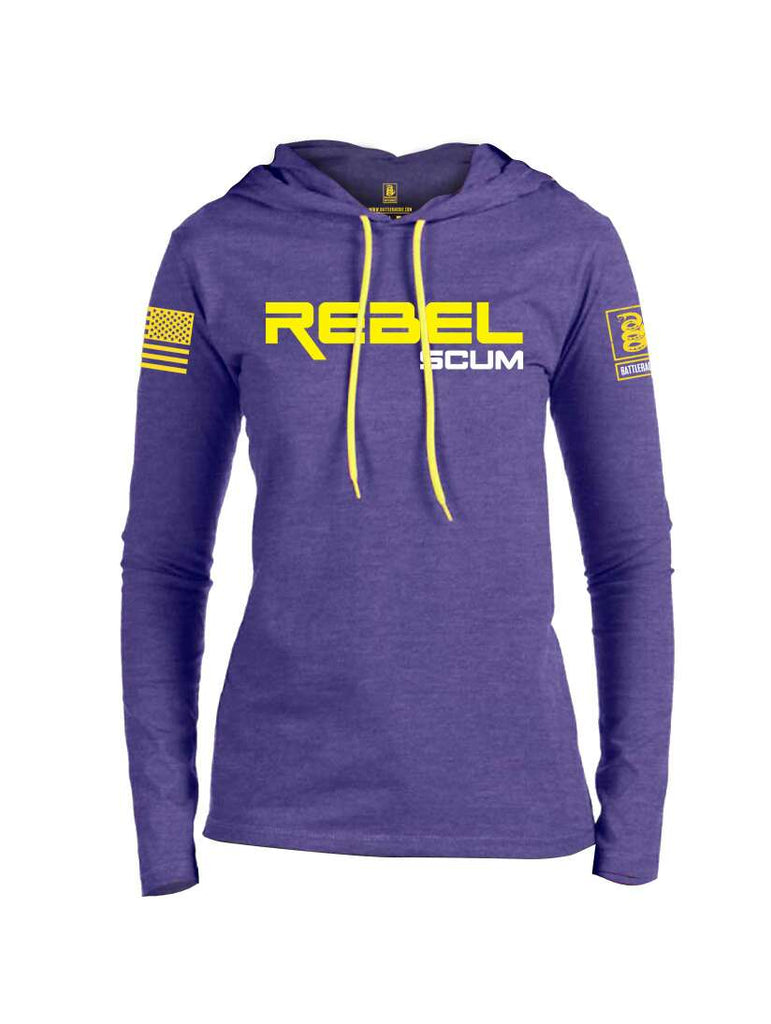 Battleraddle Rebel Scum Yellow Sleeve Print Womens Thin Cotton Lightweight Hoodie