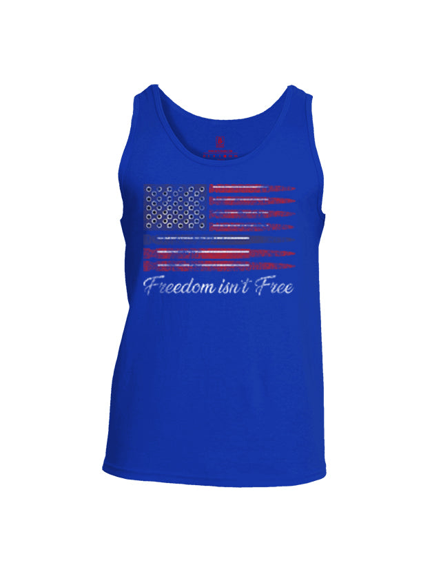 Battleraddle Freedom Isnt Free Thin Blue Line Bullet Mens Cotton Tank Top