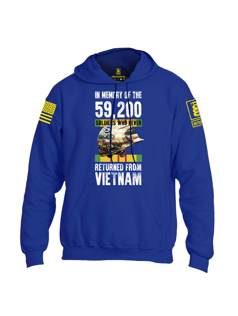 Battleraddle In Memory Of The 59,200 Soldiers Who Never Returned From Vietnam Yellow Sleeve Print Mens Blended Hoodie With Pockets