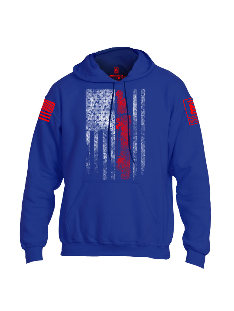 Battleraddle Truck Driver Flag V2 Red Sleeve Print Mens Blended Hoodie With Pockets