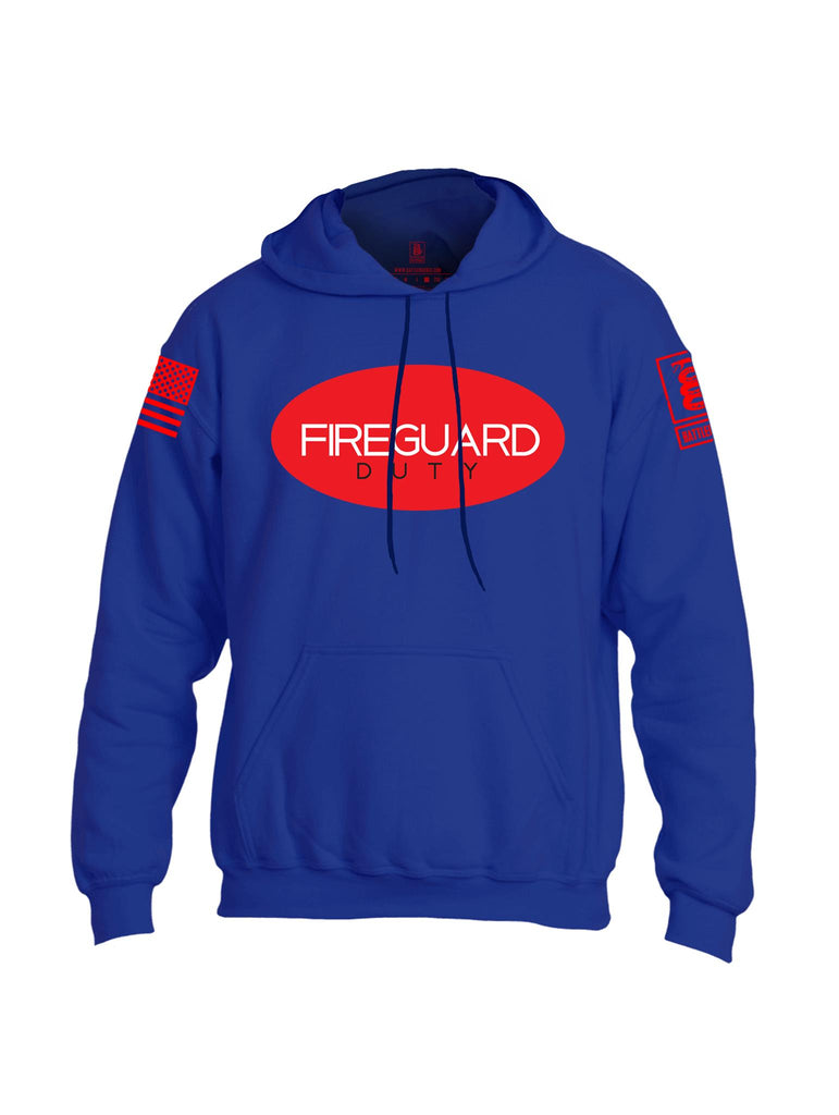 Battleraddle Fireguard Duty Red Sleeve Print Mens Blended Hoodie With Pockets