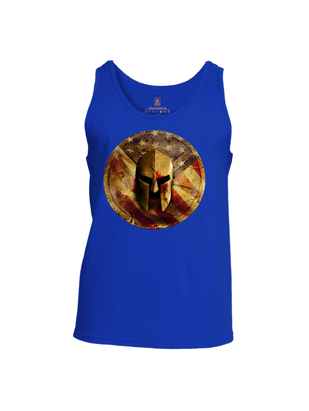 Battleraddle Spartan Helm Gold Mens Cotton Tank Top